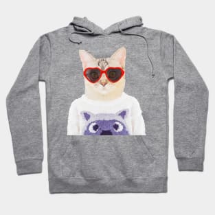 Funny cat portrait Hoodie